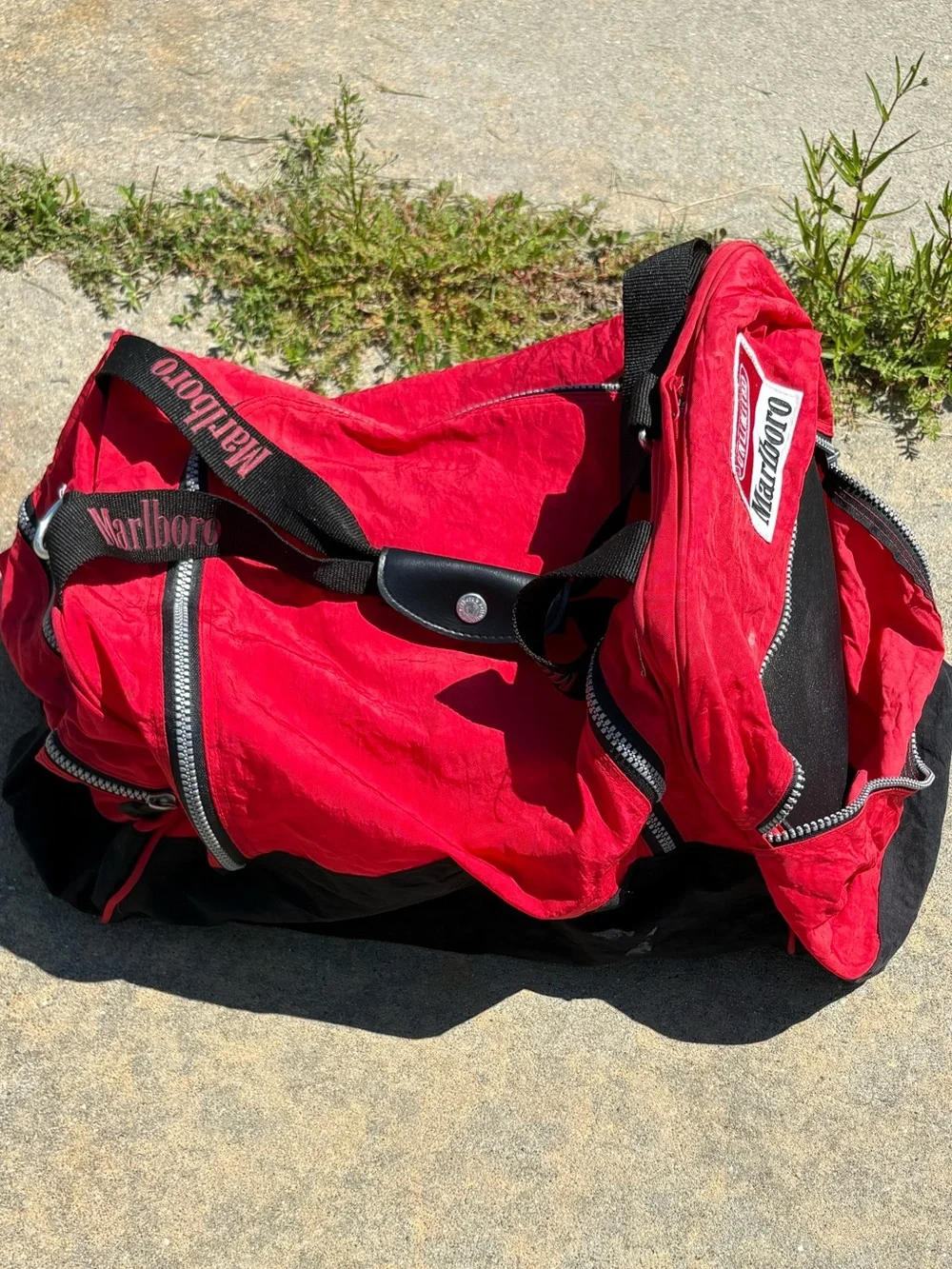 Marlboro Red and Black Men's Duffle Bag & back pack set
